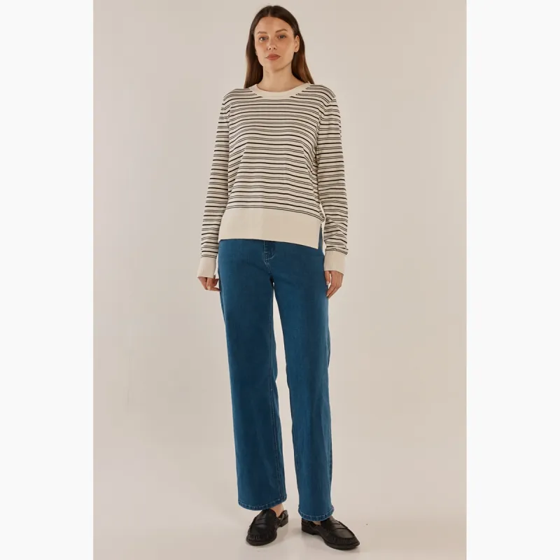 Louis Sweater - Cream/Black Stripe