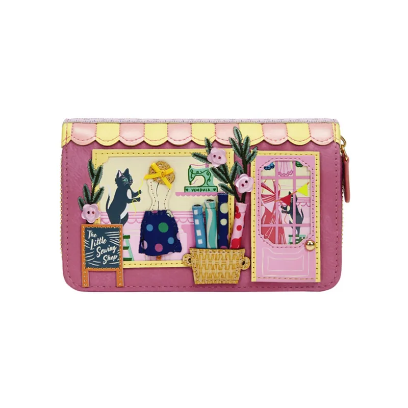 Medium Ziparound Wallet - Sewing Shop Raspberry