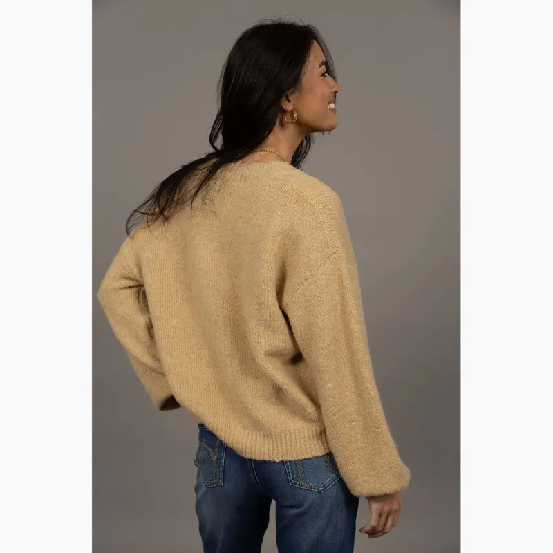 Nouveau V Neck - Latte