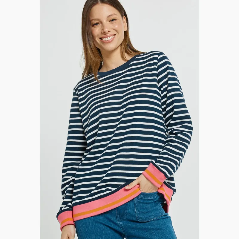 Tyra Sweat - Navy/White Stripe