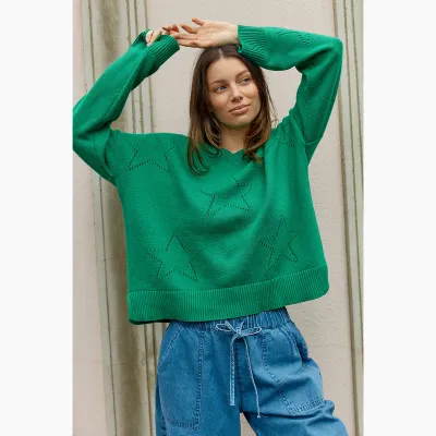 Selene Star Sweater - Green