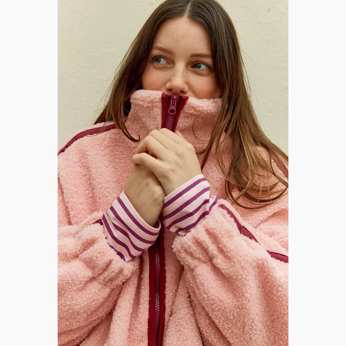 Aubrey Fleece Jacket - Pink/Plum