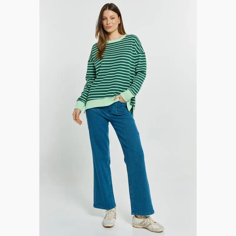 Tide Sweatshirt - Dk Green/Green Stripe