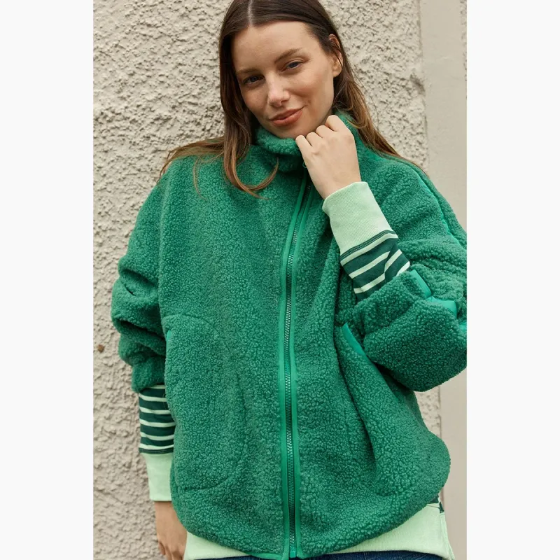 Aubrey Fleece Jacket - Green/Dk Green