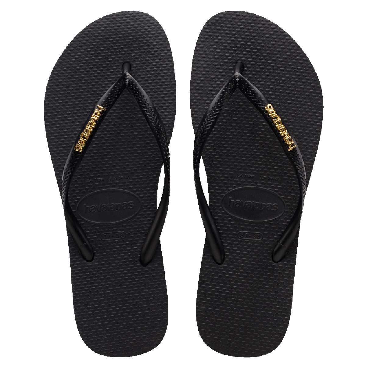 Havaianas Slim Logo Metallic - Black/Gold