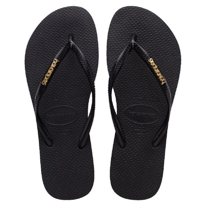Havaianas Slim Logo Metallic - Black/Gold