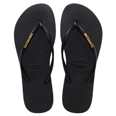 Havaianas Slim Logo Metallic - Black/Gold