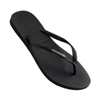 Havaianas Slim Logo Metallic - Black/Silver