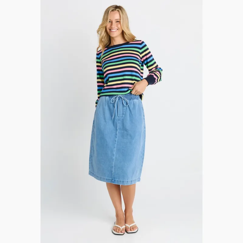 Quinn Cotton Skirt - Blue Medium