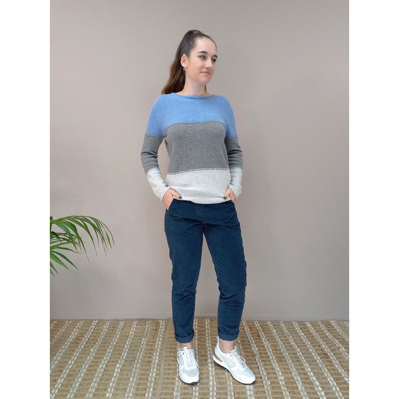 Allegra Slim Fit Cord - $175.00, Colour: Navy, Size: S
