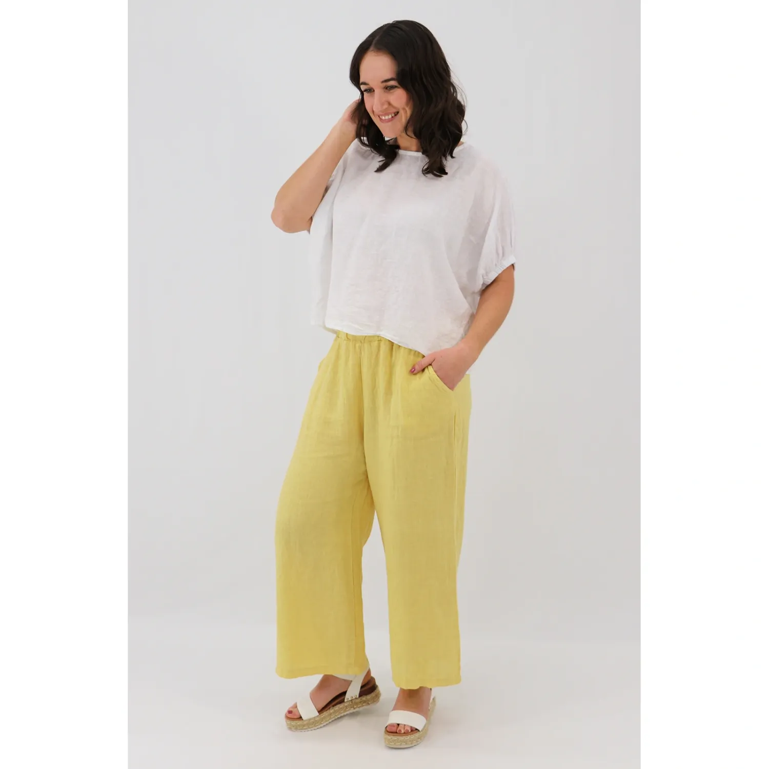 Ceci Linen Trousers, Colour: Tuscan Sun, Size: S/M