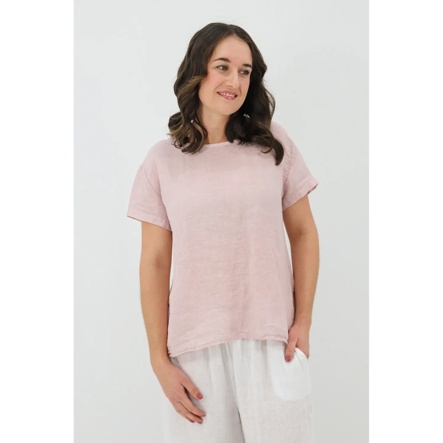 Donella Pleated Back Blouse, Colour: Antique Pink, Size: S/M