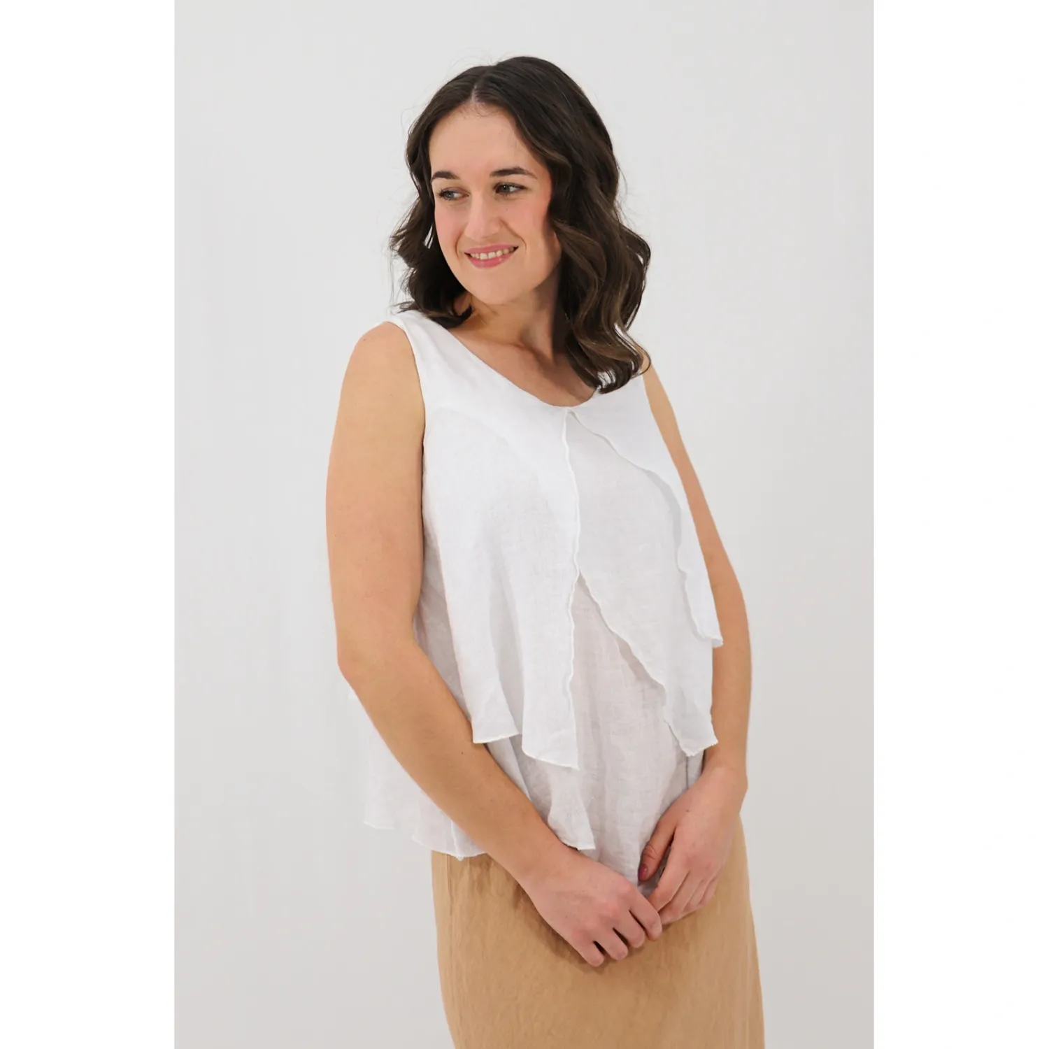 Marsalla Layered Gauze Blouse, Colour: White, Size: S/M