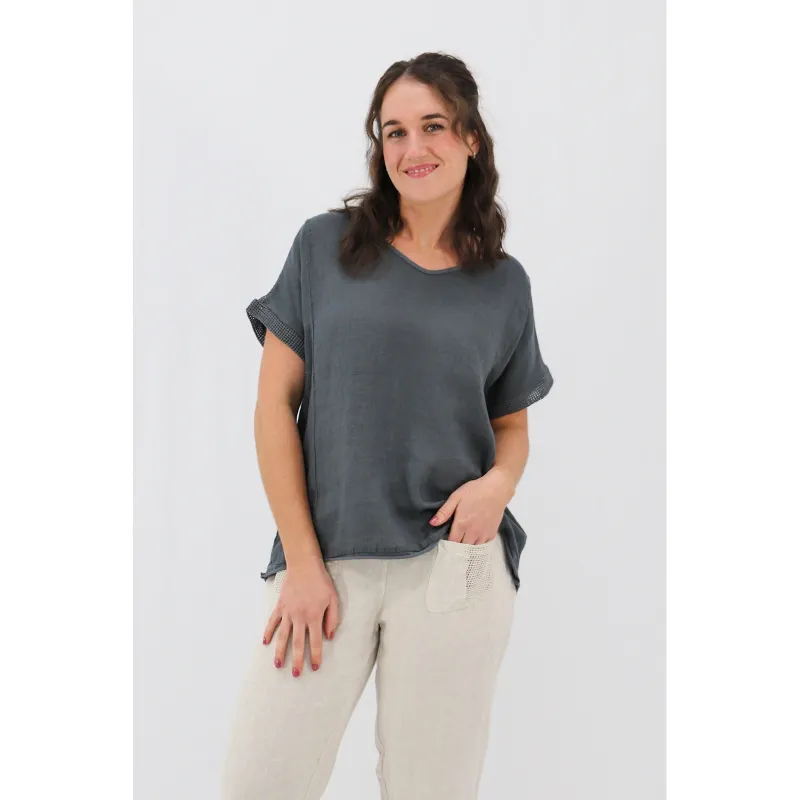 Avena Mesh Detail Top
