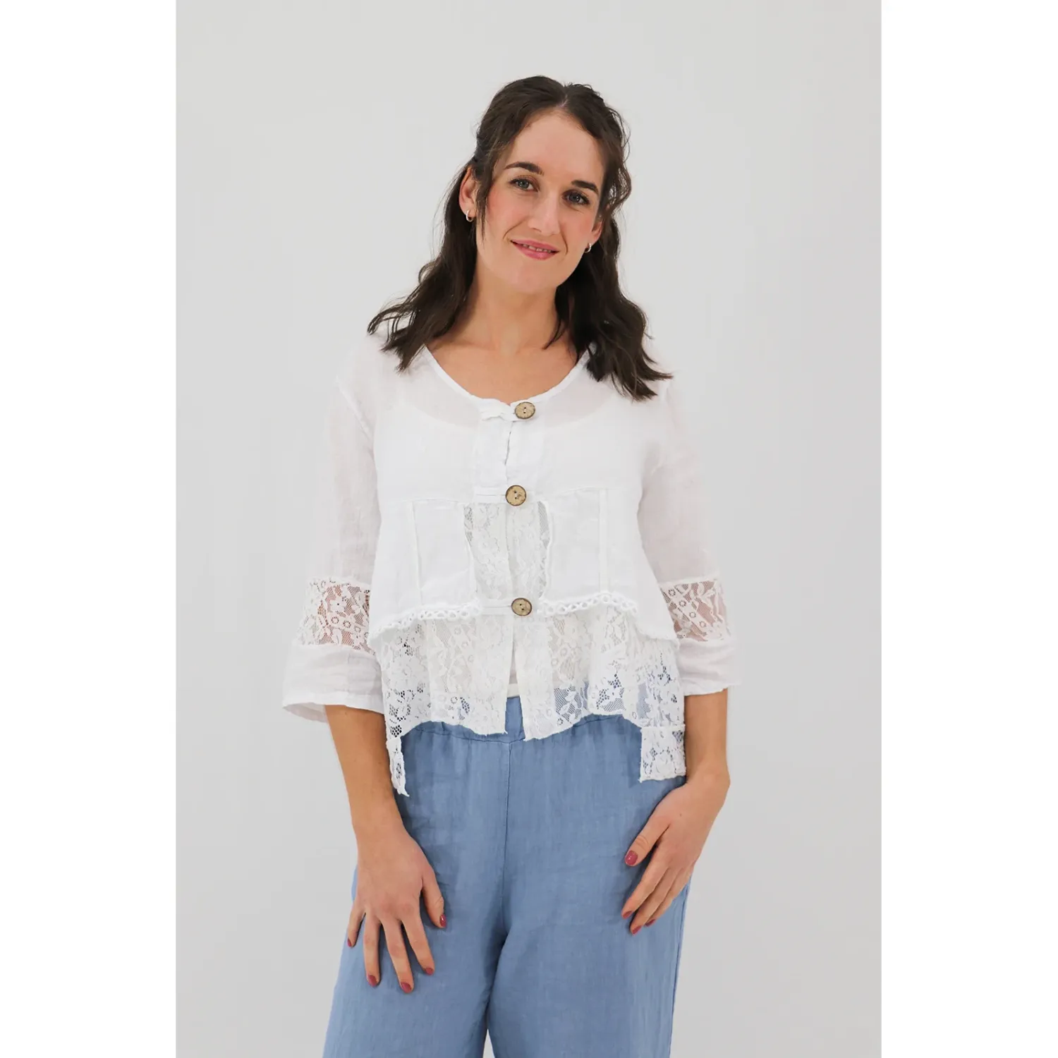 Cosetta Lace Jacket, Colour: White, Size: S/M