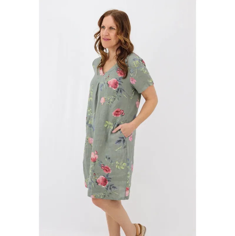 Shift Midi Dress - Rose Garden