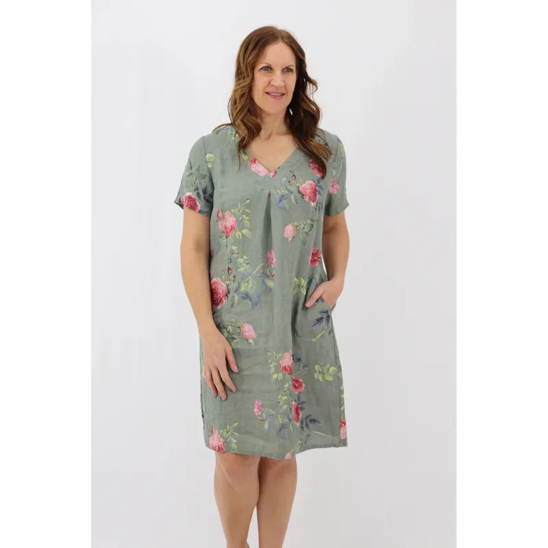 Shift Midi Dress - Rose Garden