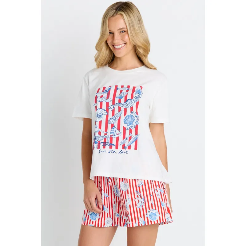Ellia Crew Tee - Sun, Sea, Love