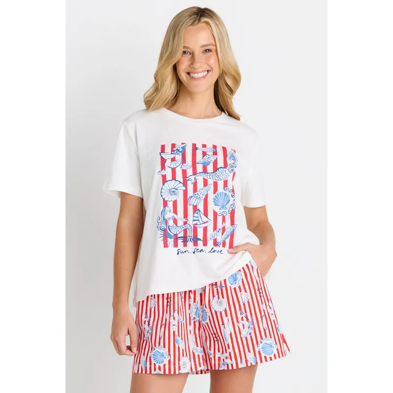 Ellia Crew Tee - Sun, Sea, Love