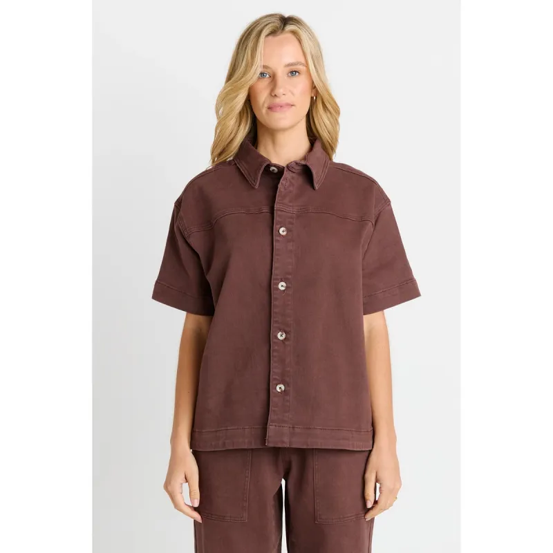 Quinn Cotton Shirt - Chocolate