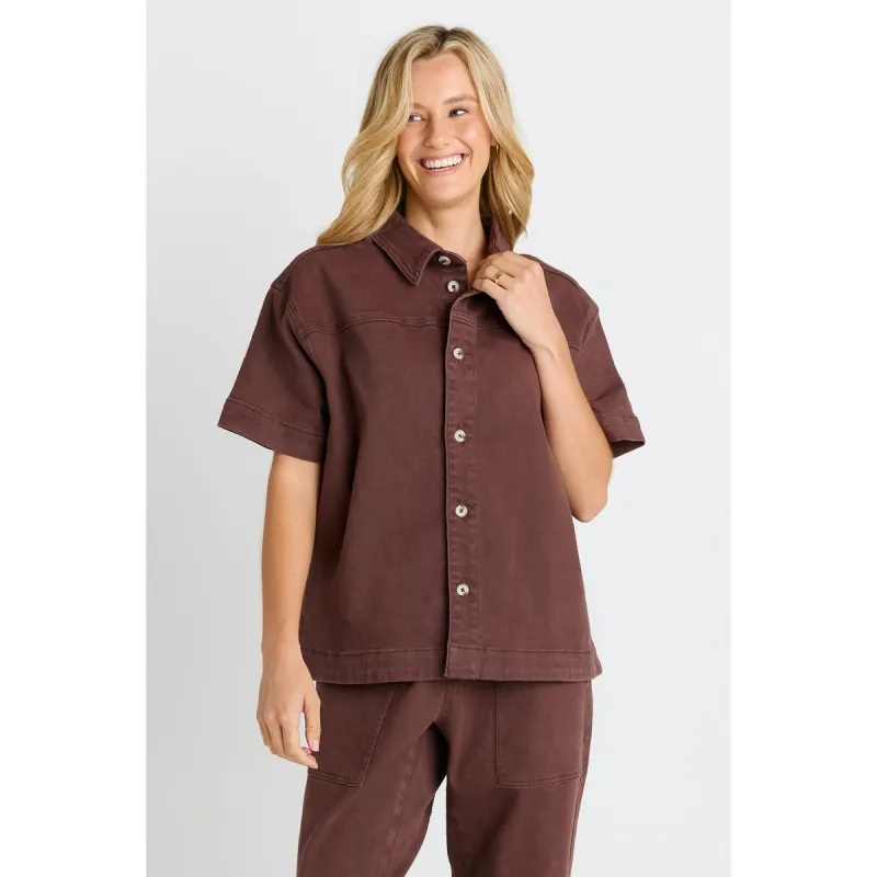 Quinn Cotton Shirt - Chocolate