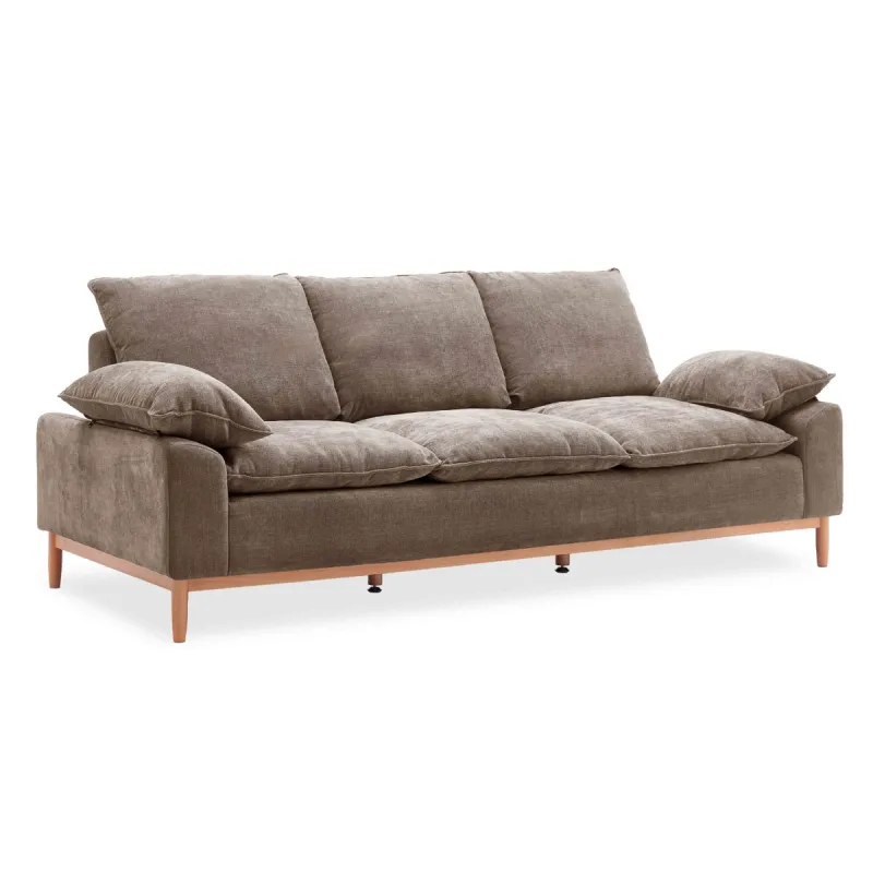 Feather Blend 3 Seat Sofa - Brown