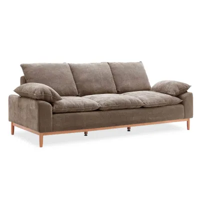 Feather Blend 3 Seat Sofa - Brown