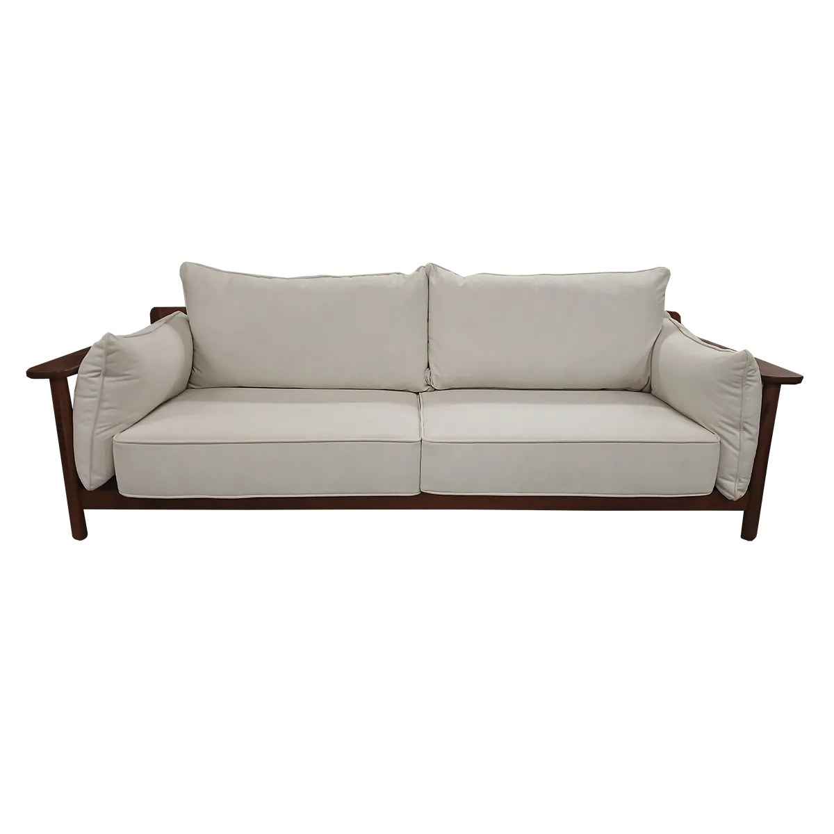 3 Seat Sofa - Black Walnut/White