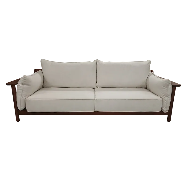 3 Seat Sofa - Black Walnut/White