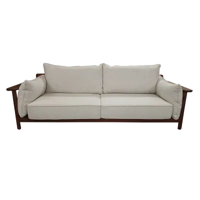 3 Seat Sofa - Black Walnut/White