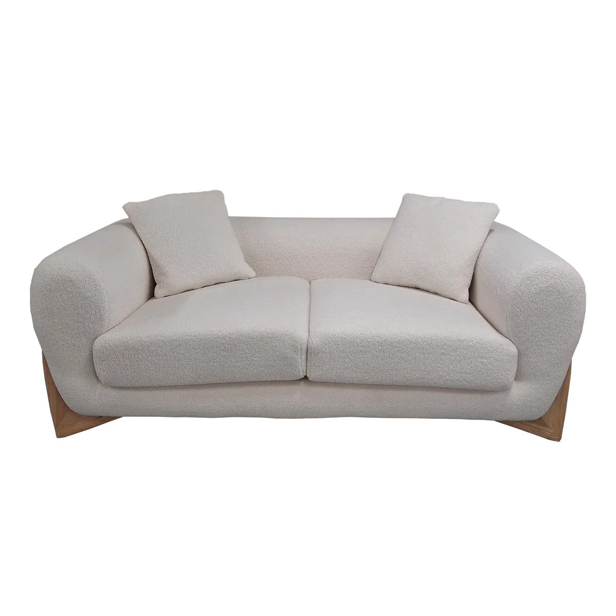 Bouclé Double Seat Sofa - White