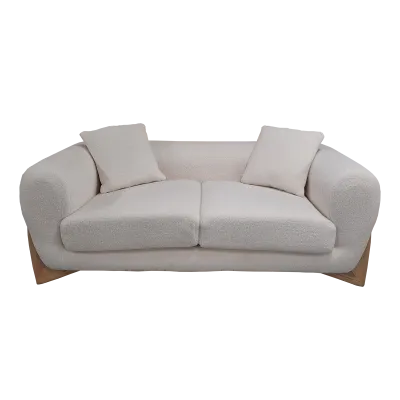 Bouclé Double Seat Sofa - White