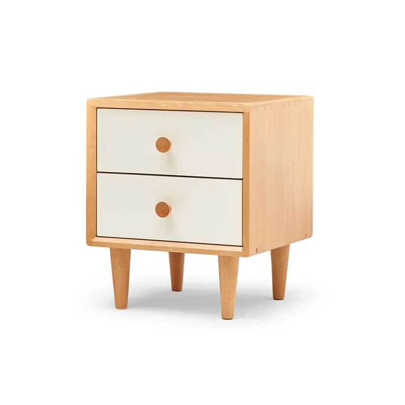 Nightstand w 2 drawers - Natural/White