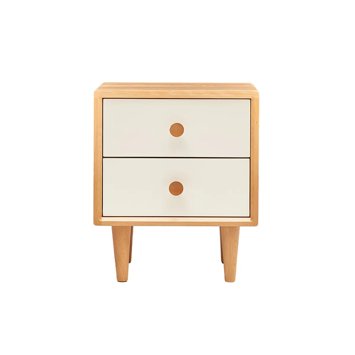 Nightstand w 2 drawers - Natural/White