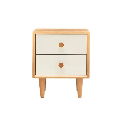 Nightstand w 2 drawers - Natural/White