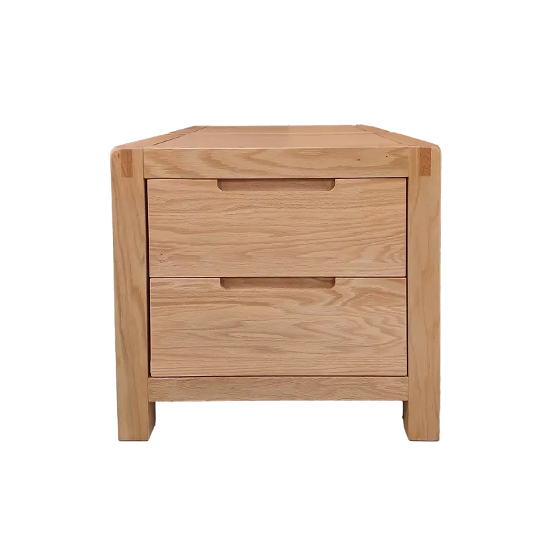 Nightstand w Two Drawers - Natural