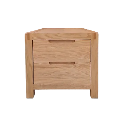 Nightstand w Two Drawers - Natural