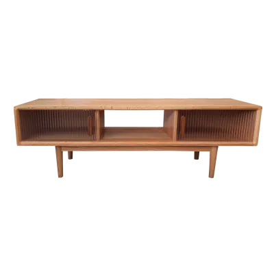 TV Stand w 2 sliding doors - Natural