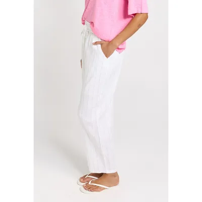 Palm Relax Pants - White/Black Stripe