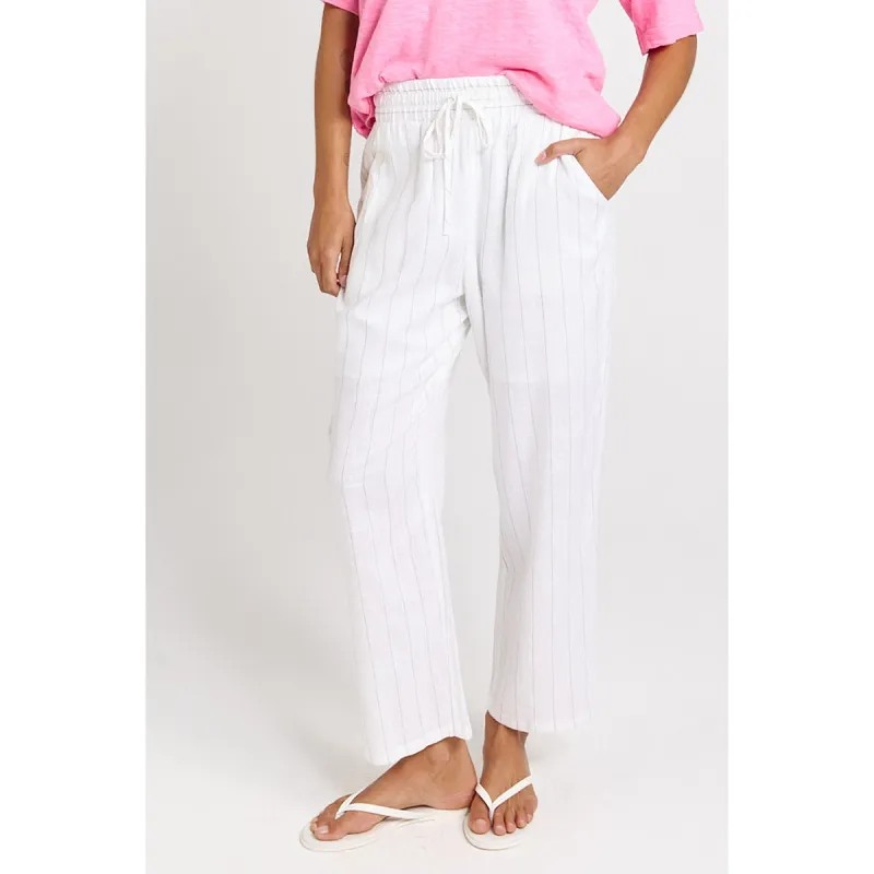 Palm Relax Pants - White/Black Stripe