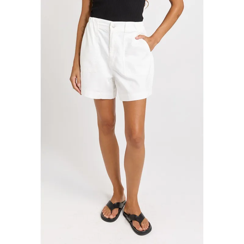 Drew Denim Short - White