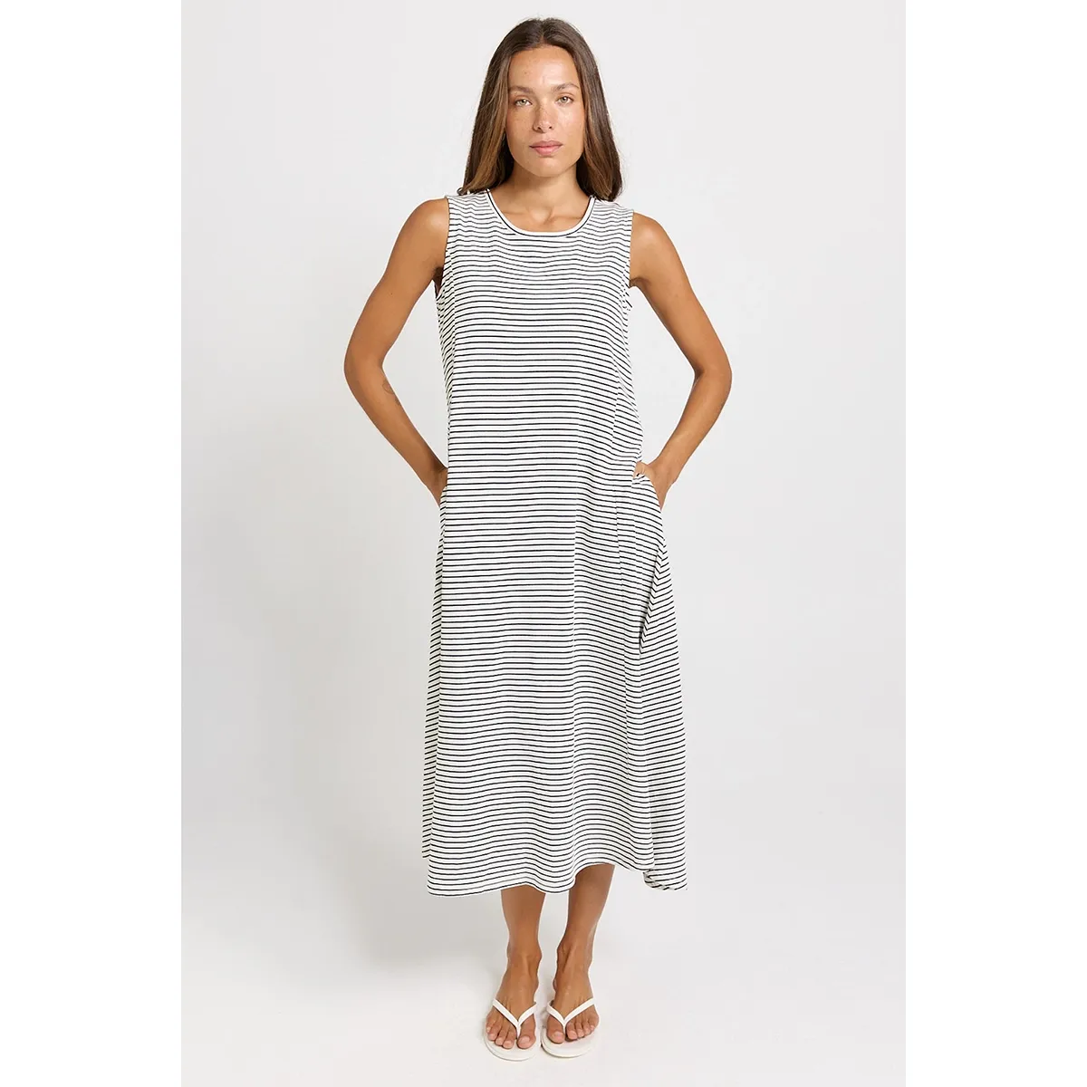 Sabrina Maxi Dress - Navy Stripe