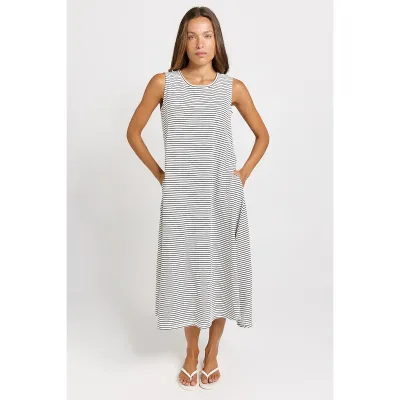 Sabrina Maxi Dress - Navy Stripe