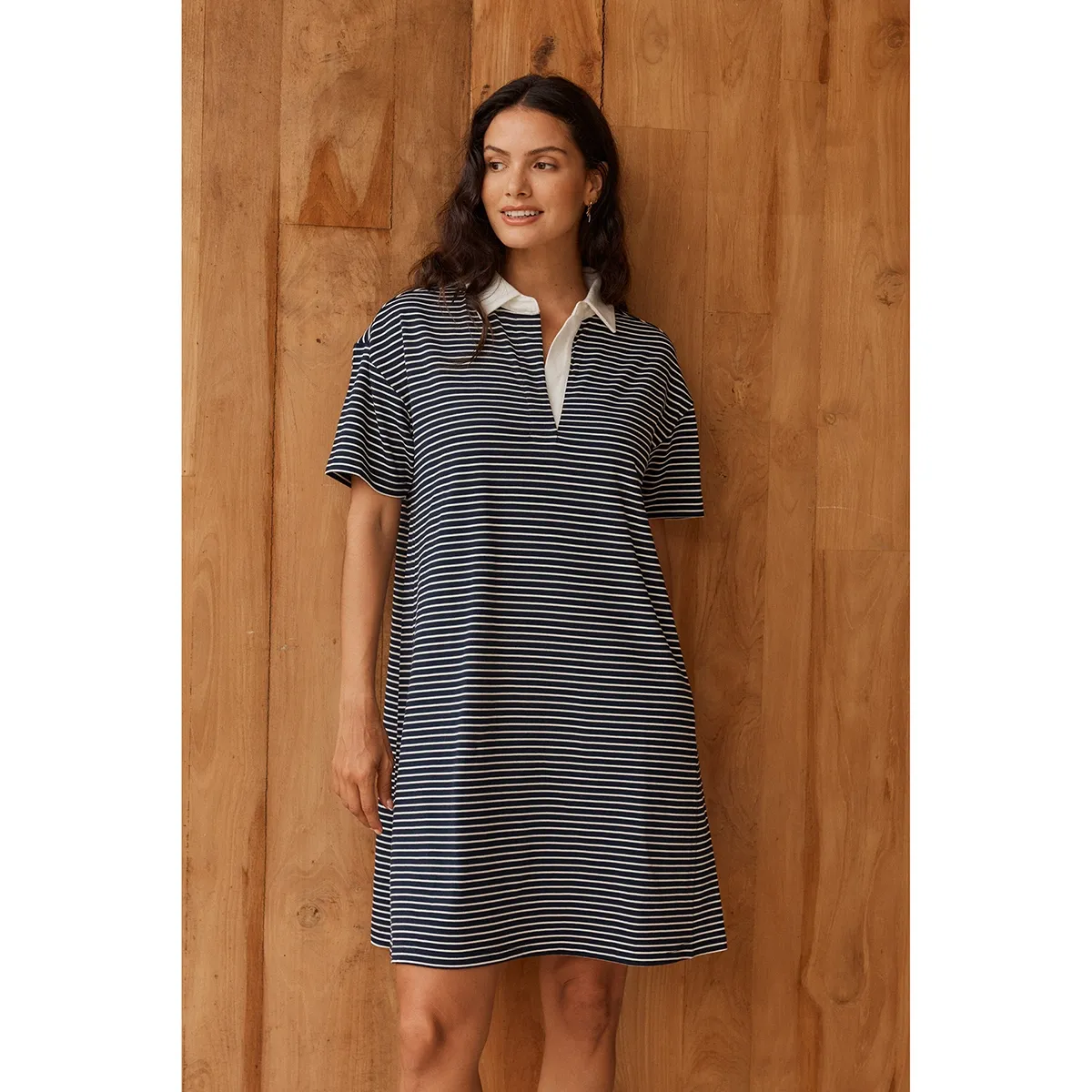 Freddy Polo Dress - Navy/White Stripe