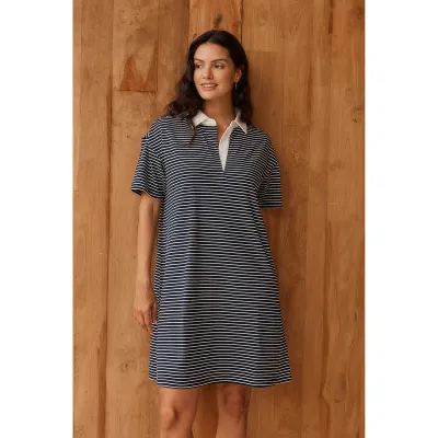 Freddy Polo Dress - Navy/White Stripe