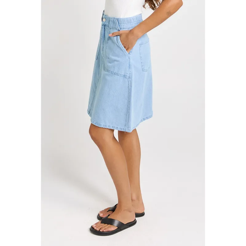 Aida Denim Skirt - Medium Wash