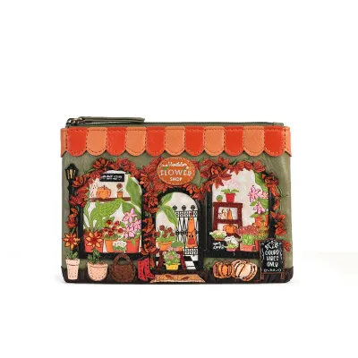 Zipper Coin Purse - Flower Shop Amber