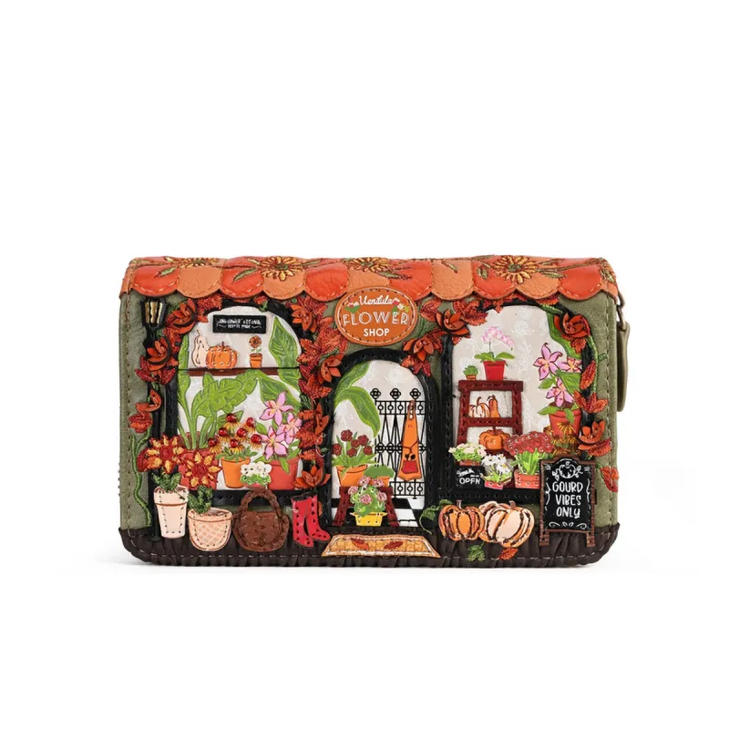 Medium Ziparound Wallet - Flower Shop Amber