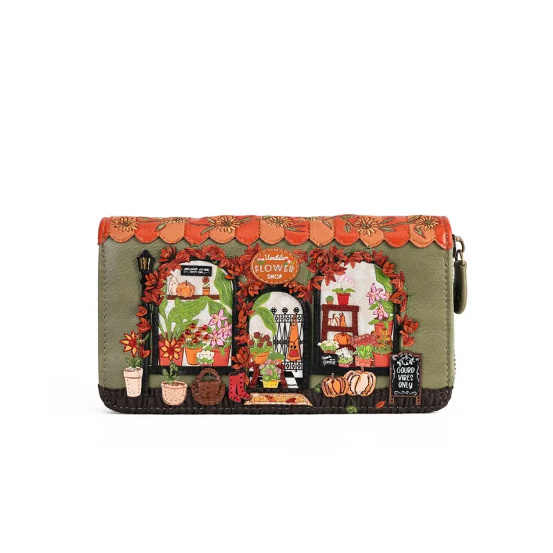Large Ziparound Wallet - Flower Shop Amber