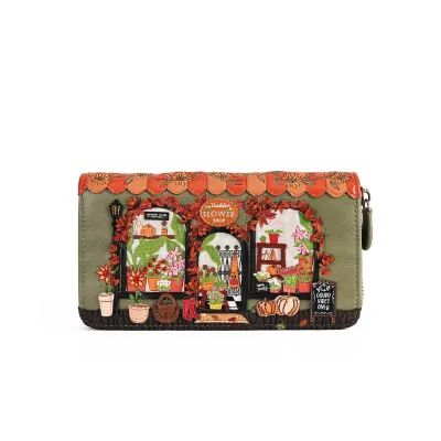 Large Ziparound Wallet - Flower Shop Amber